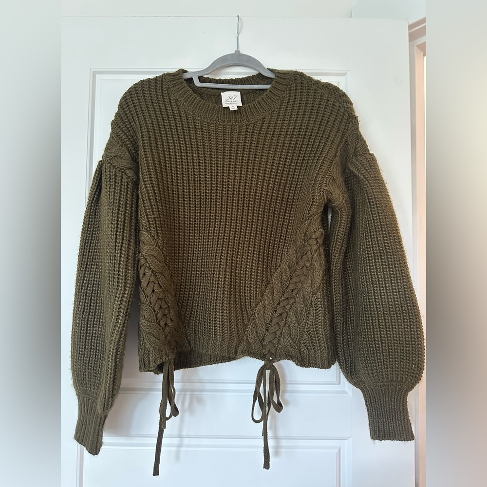 Cinq a Sept Green Winter Sweater - Picture 3 of 6